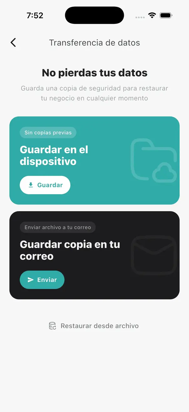 Auge App - Copias de Seguridad